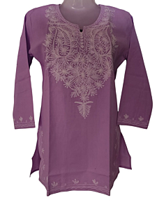 women embroided pure cotton short kurti
