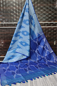 Pure Cotton Ikkat Saree - with Blouse Piece