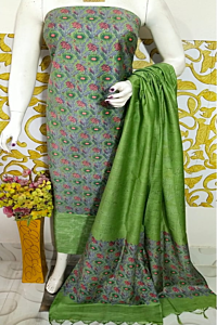 Katan Salab Discharge Print Unstitched Suit Set - Top, Bottom & Dupatta | Heavy Quality