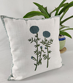 Hand Block printed Cushion covers 16x16 inches set of 2 Herringbone Fabric by The Artisans of Karushilpam 