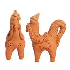 Terracotta Clay Horse Showpiece Home & Office Decor Set of 2