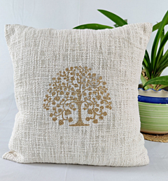 Hand Block printed Cushion covers 16x16 inches set of 2 TNT Slub Fabric by The Artisans of Karushilpam 