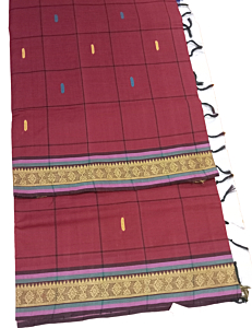 Kasaragod Cotton Saree | Brown