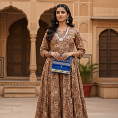 Blue Medium Clutch with Minimal Detailing | Casual Everyday Pouch