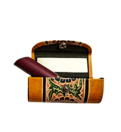 Handcrafted Leather Lipstick Case with Mirror