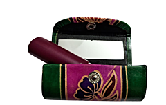 Handcrafted Leather Lipstick Case with Mirror