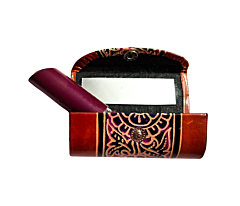 Handcrafted Leather Lipstick Case with Mirror