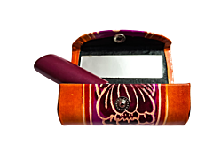Handcrafted Leather Lipstick Case with Mirror