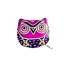 Genuine Leather Coin Purse  Owl Design