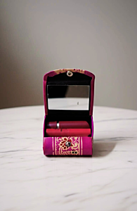 Handcrafted Leather Lipstick Case with Mirror for 3 Lipsticks