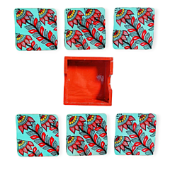 Flower Painting coaster set of 6