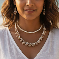 Layered Seashell & Pearl Jewelry Set