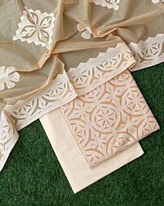 Ethereal Applique Orkandi 3 Piece Suit Set with Dupatta