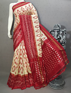 semi ikkat single weaving saree 