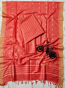 Premium Weaving Dobby Design Suit Material in Kataan Slub Viscose - 3 Piece Unstitched Set