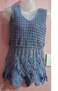 Crochet Ladies Top | Grey