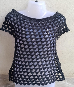 Crochet Ladies Top | Black