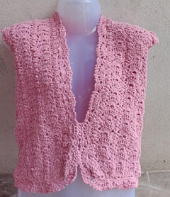 Handwoven Crochet Top | Pink