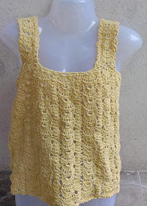 Handwoven Crochet Ladies Top | Yellow