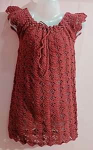 Handwoven Crochet Top | Brown