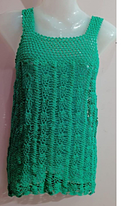Handwoven Crochet Ladies Top | Green