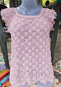 Handwoven Crochet Top | Pink