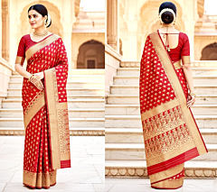 Pure Banarasi Handloom Meenakari Katan silk