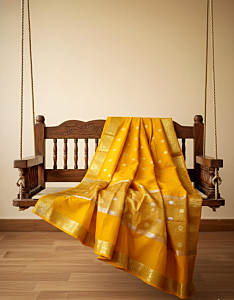 Handloom Khadi Linen Zari Butta Saree