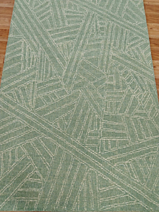 Modern Geometric Area Rug | Sage Green Textured Carpet | Living Room, Bedroom Decoration | Handcrafted Floor Rug