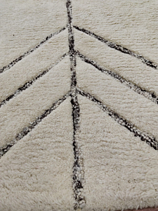 Hand Tufted Geometric Rug | Modern Ivory black Tribal Area Rug | Minimalist Boho Living Room Carpet