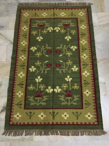 The Hand-Woven Floral Panja Dhurrie I 3X5 feet