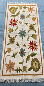 Hand-Woven Floral Kilim Durries  I 3X5 feet