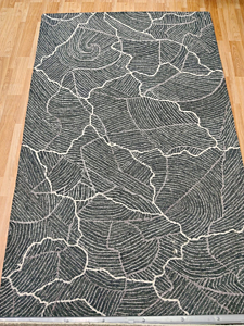 Hand Tufted Wool Rug | Grey Abstract Organic Pattern, Modern Carpet