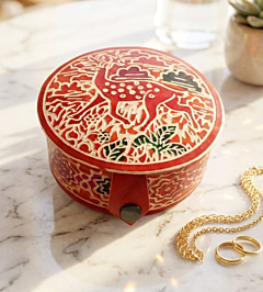 Genuine Leather Handcrafted Jewelry Box 