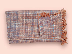 	Cotton Blanket Throw Luxurious Cotton Comfort in Terracota Blue 150x250cm