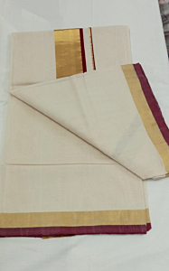 Vanitha Handloom Cotton Saree without blouse Off White