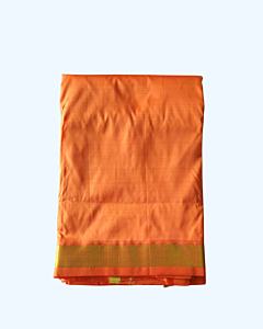Orange Colour Silk Dhothi and Angavastram Set