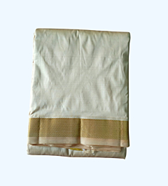 Light Brown Silk Dhothi and Angavastram Set 