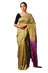 Bhagalpuri Kota Staple Saree for Women with Running Blouse Piece | Stripe Design | Kota Staple Viscose Material