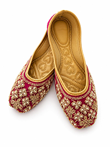 Pink Floral Handcrafted Jutti 