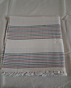Handwoven Woolen Shawl with Accent Stripes| Multicolour