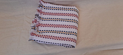 White Cotton Towels with Multicolor Weave-Blue
