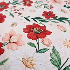 TANTU Scarlet Bloom Digital Printed Cotton Fabric