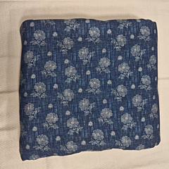 Tantu SK09 Indigo Floral Handwoven Cotton Fabric 