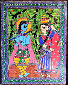 Radha Krishna Divine Mirror Art Frame
