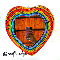 Rainbow Heart Dot Mirror