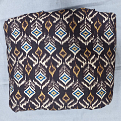Tantu Black Ikat Diamond Handloom Digital Print Fabric