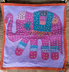 Elephant Cushion Covers  2 Pcs  set Handmade, Bright, Stone washed and Free Delivery