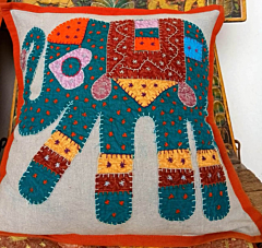 Elephant Cushion Covers  2 Pcs  set Handmade, Bright, Stone washed and Free Delivery