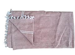Cotton Handloom Blanket Soft , Full Size and Diamond Weave-Rust